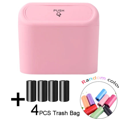 Portable mini car trash + trash bags