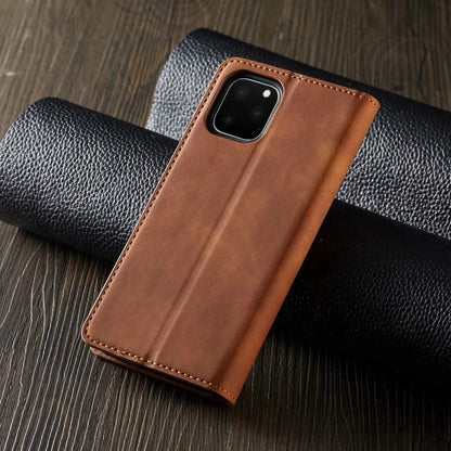 Leather Magnetic Flip Case For iPhone 17 18 Pro Max 16 15 14 13 12 11 XS Max 17E 16E XR SE 8 7 Plus Air Wallet Card Phone Cover