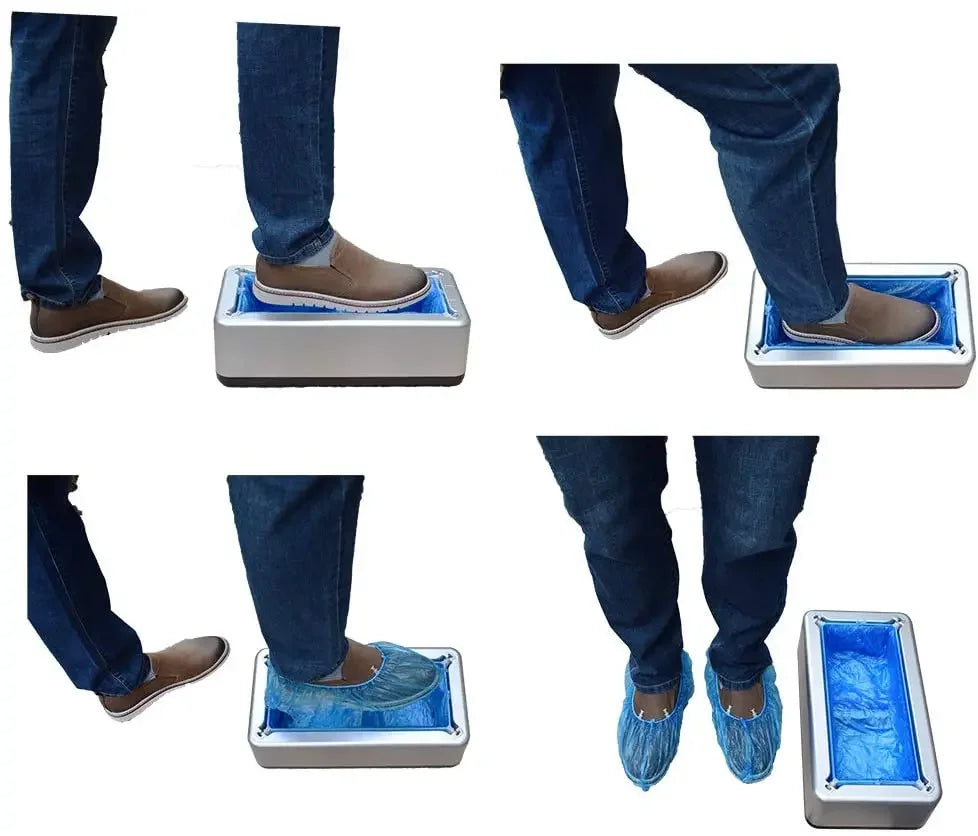 Automatic Shoe Cover Machine/Disposable Shoes Cover 100pcs, Waterproof Overshoes Portable Hand-Free Machine for Home Office