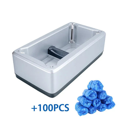 Automatic Shoe Cover Machine/Disposable Shoes Cover 100pcs, Waterproof Overshoes Portable Hand-Free Machine for Home Office