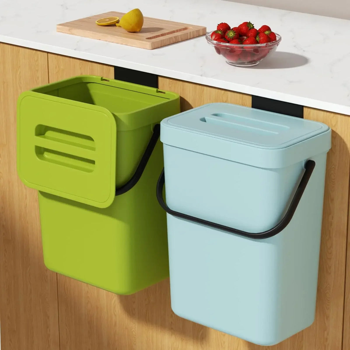 Kitchen Waste Bin Small Kitchen Compost Bin 3L Kitchen Waste Bin Household Countertop Container with Lid for Rubbish Composter