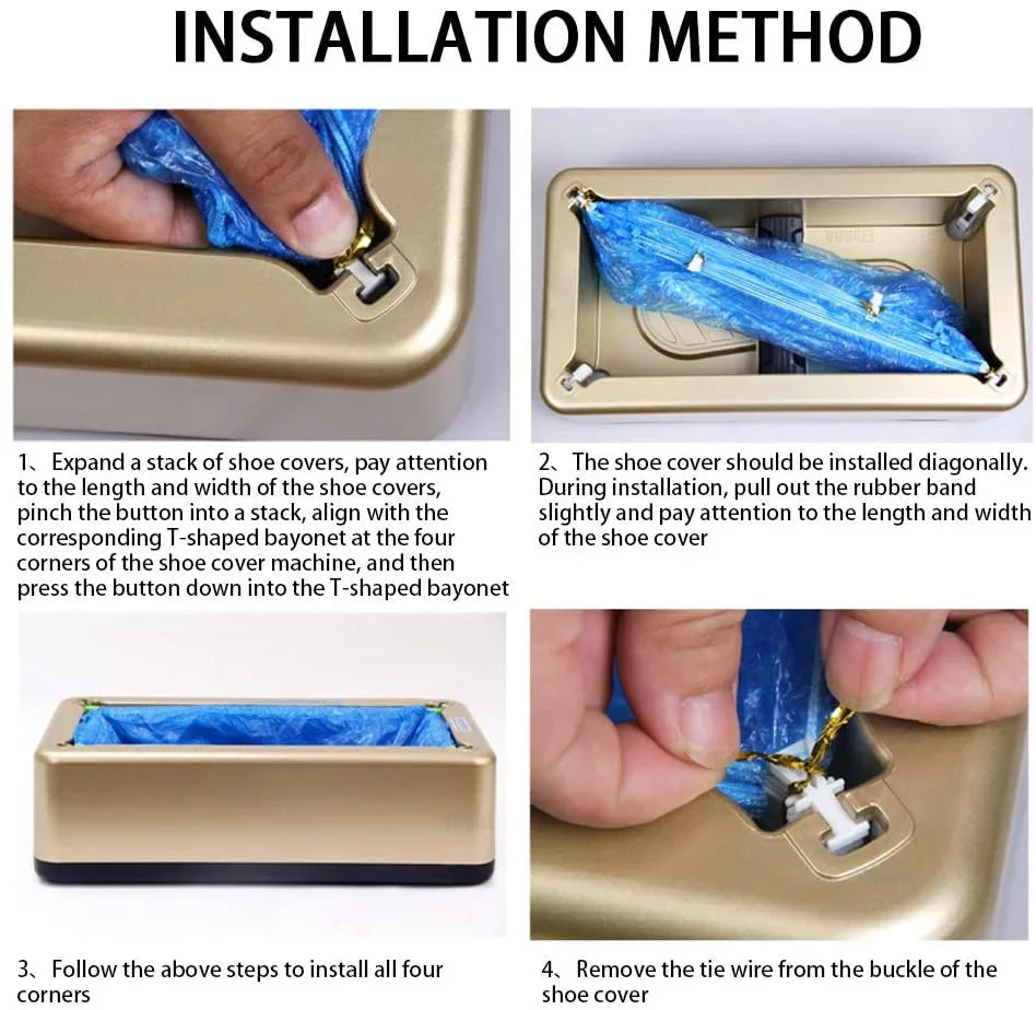 Automatic Shoe Cover Machine/Disposable Shoes Cover 100pcs, Waterproof Overshoes Portable Hand-Free Machine for Home Office