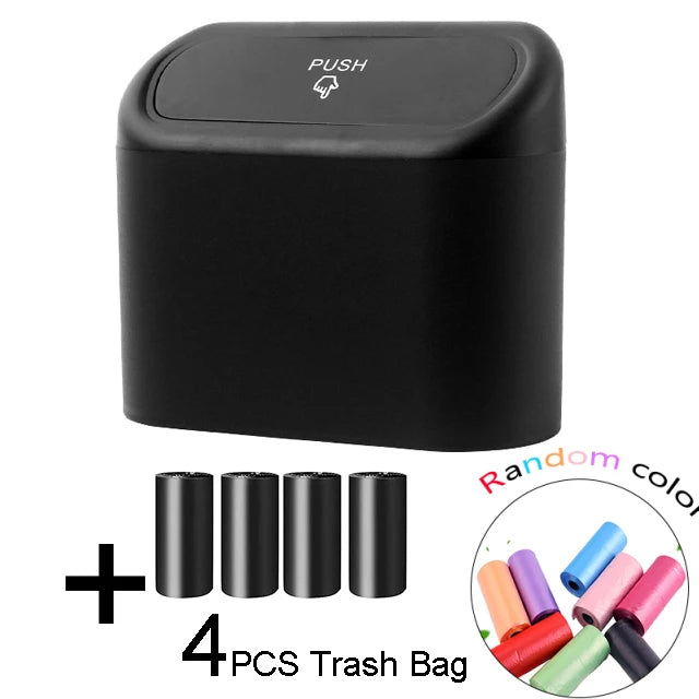 Portable mini car trash + trash bags