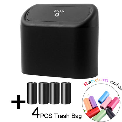 Portable mini car trash + trash bags