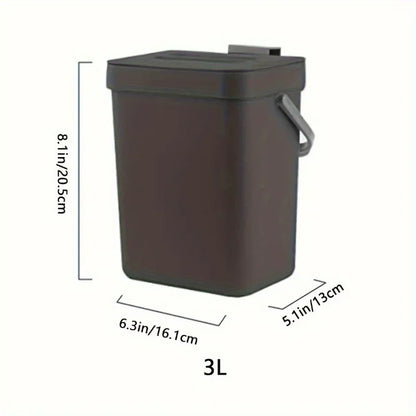 Kitchen Waste Bin Small Kitchen Compost Bin 3L Kitchen Waste Bin Household Countertop Container with Lid for Rubbish Composter