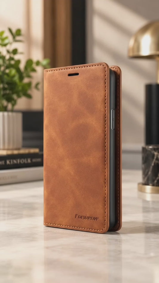 Leather Magnetic Flip Case For iPhone 17 18 Pro Max 16 15 14 13 12 11 XS Max 17E 16E XR SE 8 7 Plus Air Wallet Card Phone Cover